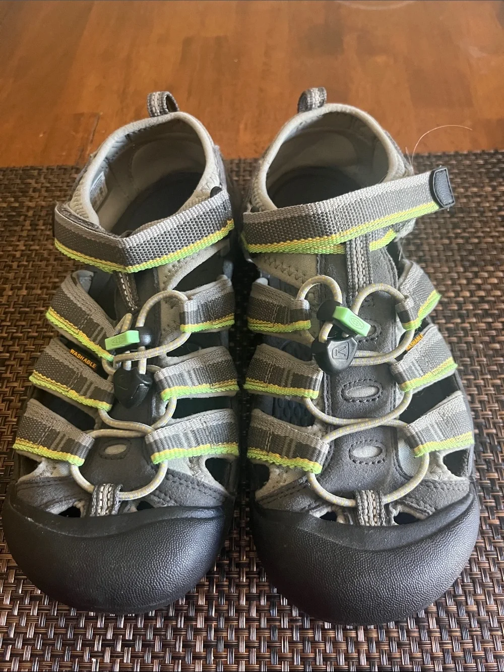 Keen Kids Gray and Lime Green Closed-Toe Water Shoes